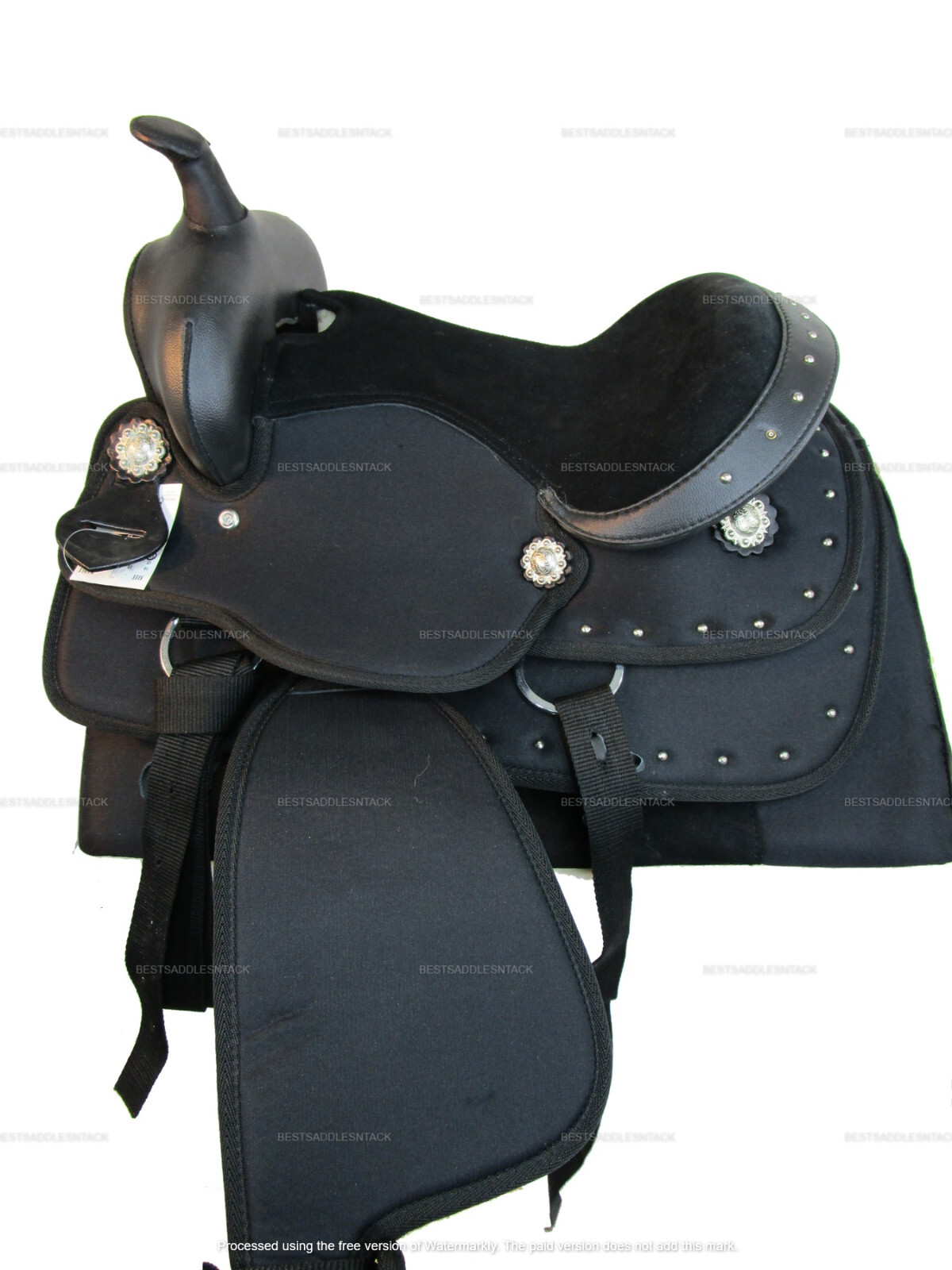 KIDS WESTERN SYNTHETIC SADDLE YOUTH BARREL RACING PLEASURE USED TACK 12 13 14