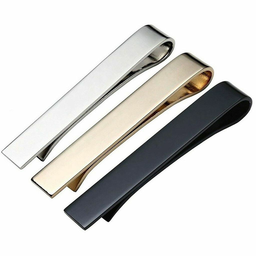 1-3 Set Stainless Steel Slim Skinny Regular Ties Necktie Clasp Mens Tie Clip Bar
