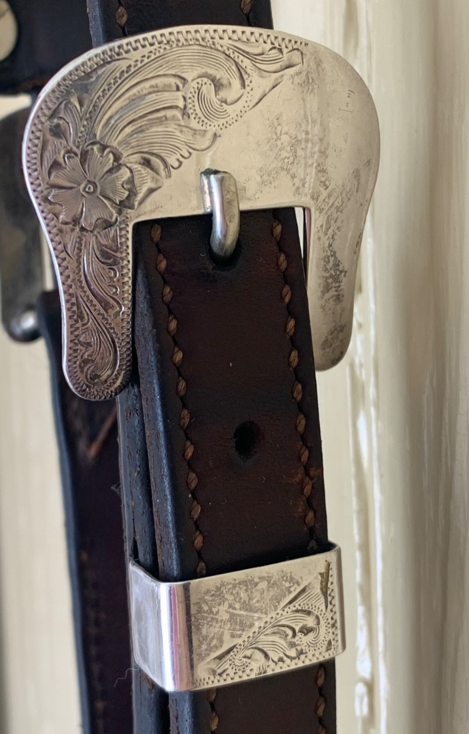 VOGT Sterling Silver Horse Show SLIDING ONE EAR HEADSTALL Leather Western Bridle