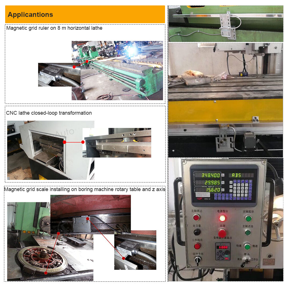 Magnet Scale 4"-40" Read Head Sensor 5um DRO Digital Readout,US STOCK