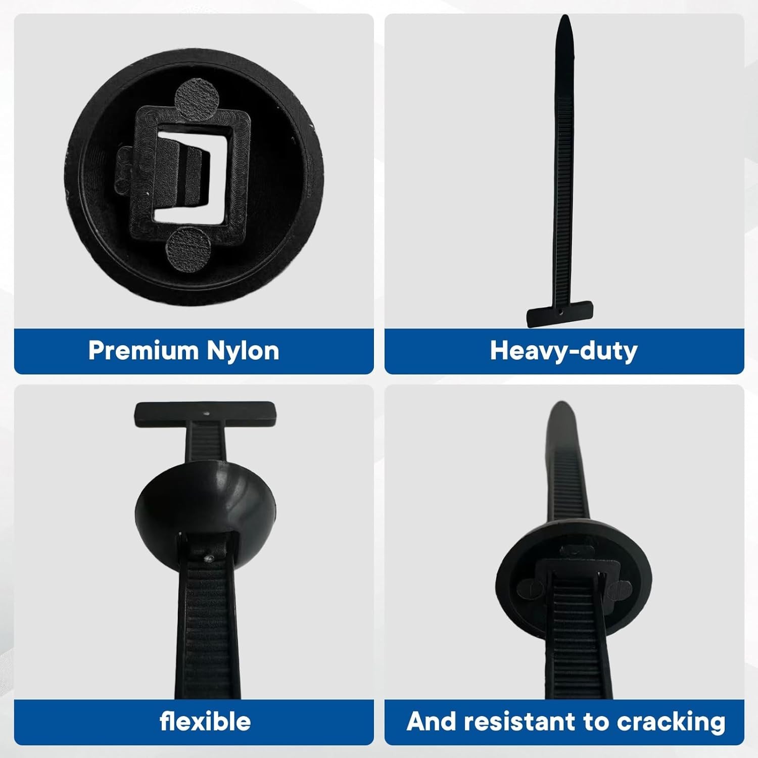 100PCS Snap-fit Nylon Fastening Clip for Car Repairs, Universal Black