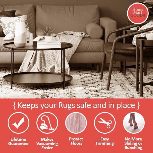 Strong Grip Non-Slip Area Rug Pad (Thickness of 0.125") No Sliding No Moving Rug