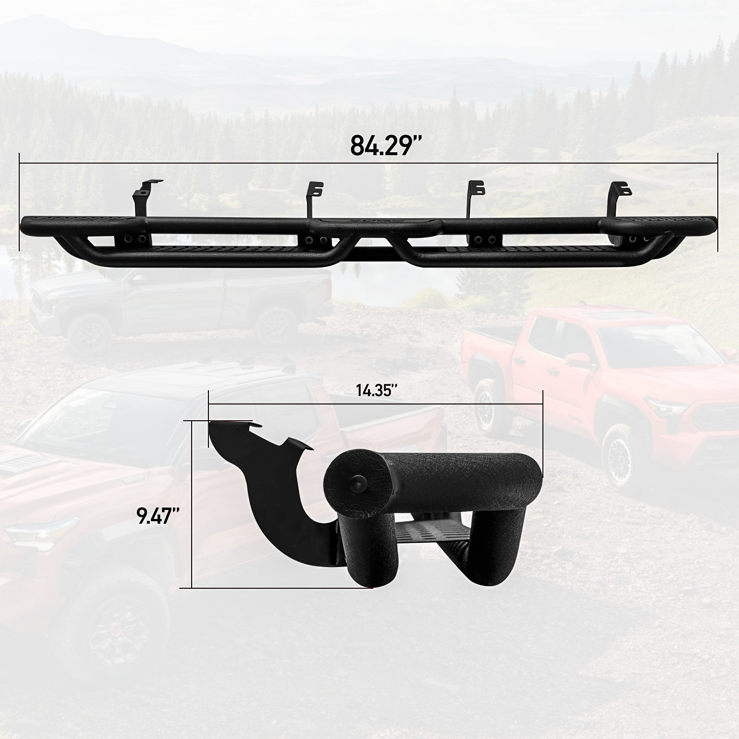 Vijay For 2022-2026 Toyota Tundra Crewmax Cab Running Board & Step Bar Nerf bar
