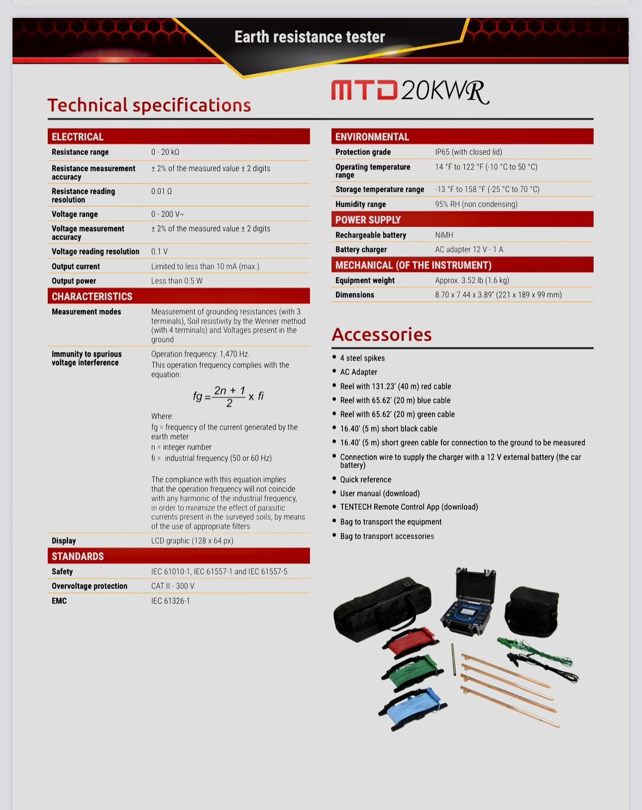 Megabras MTD20KWR Digital Earth Tester telurometer Reliable Measurement