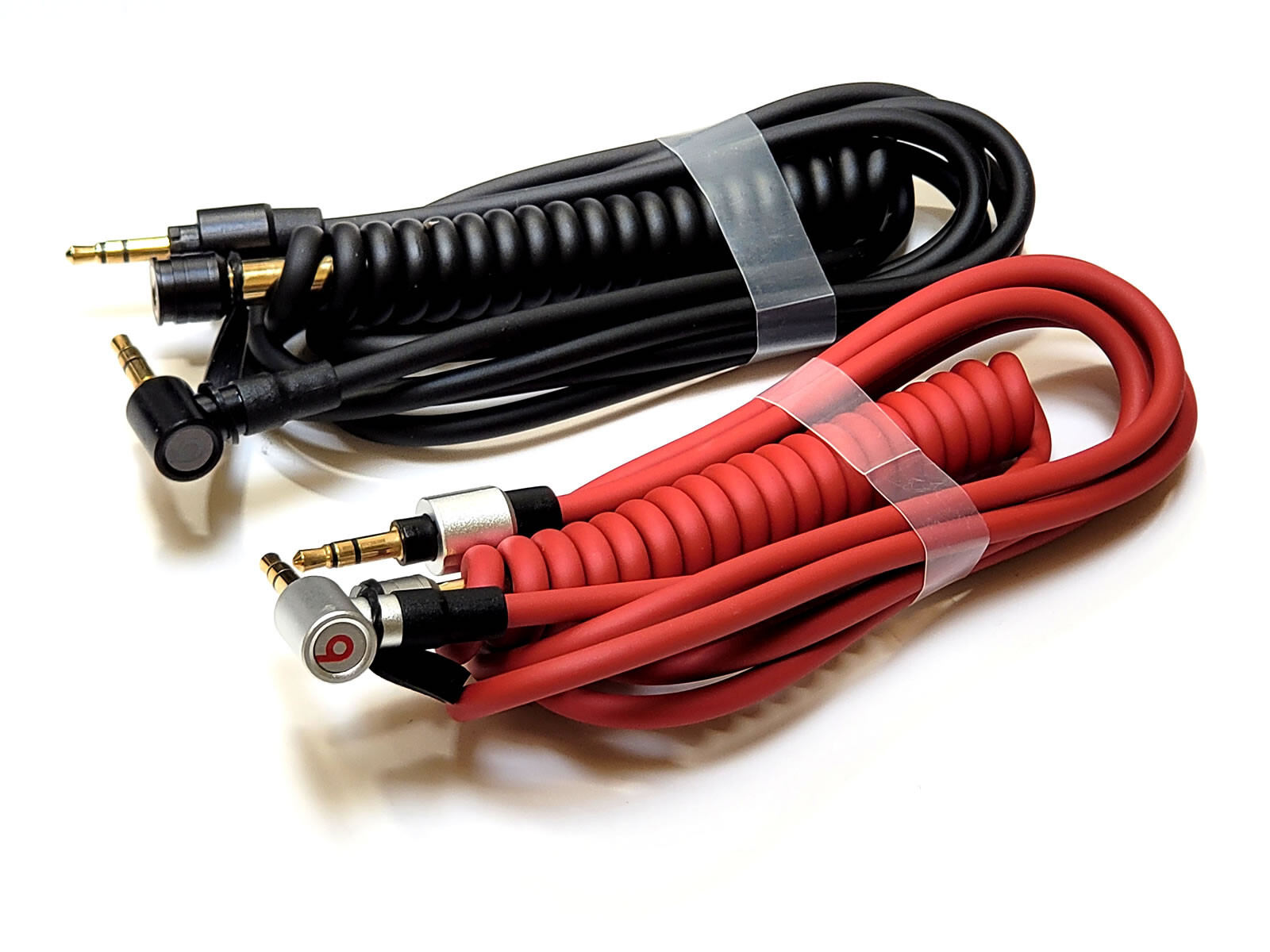 2 Coiled Audio Cables for BEATS PRO and BEATS PRO DETOX with Locking Function.