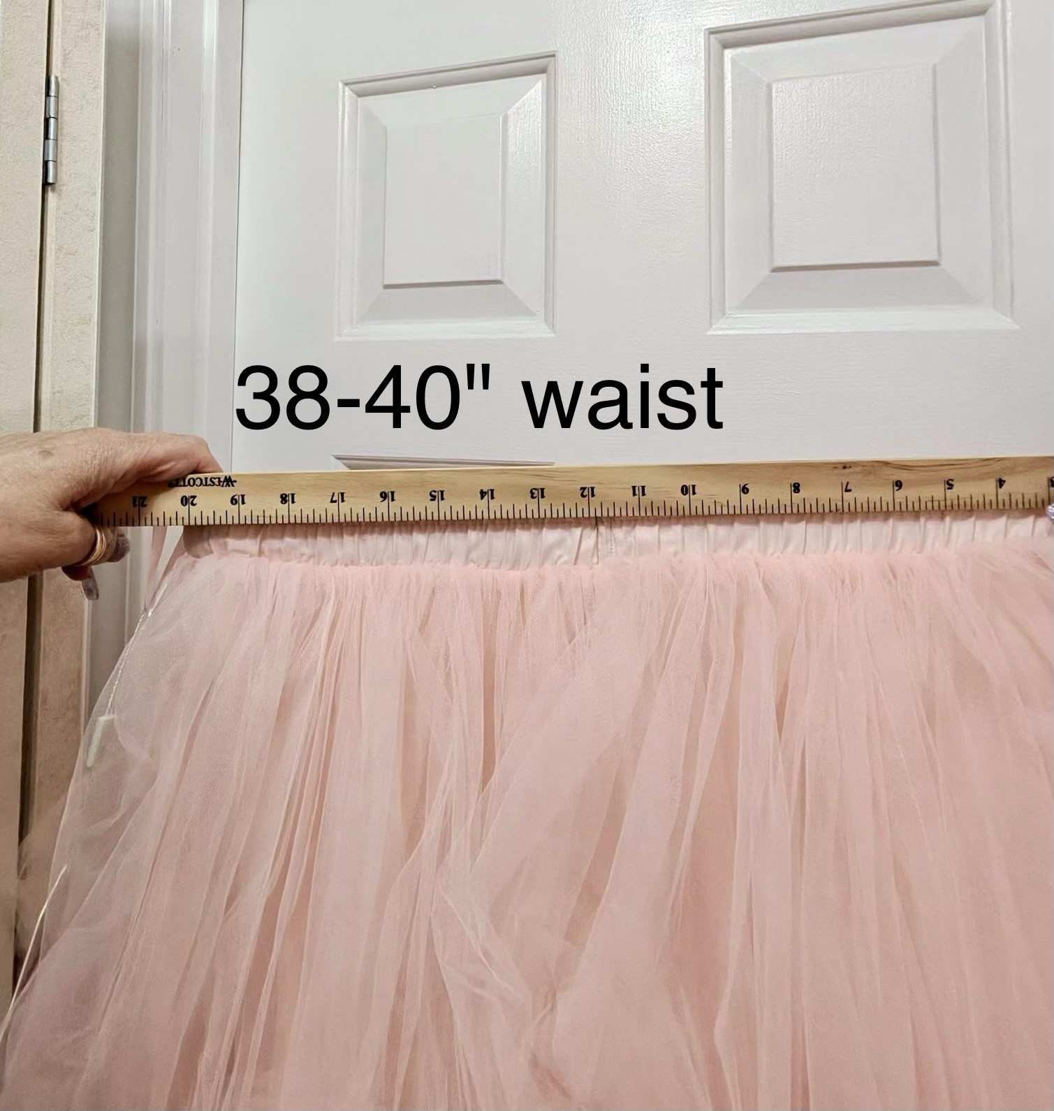 Womens Blush Pink Layered Tulle Underskirt Petticoat Elastic Waist 40" Fairycore