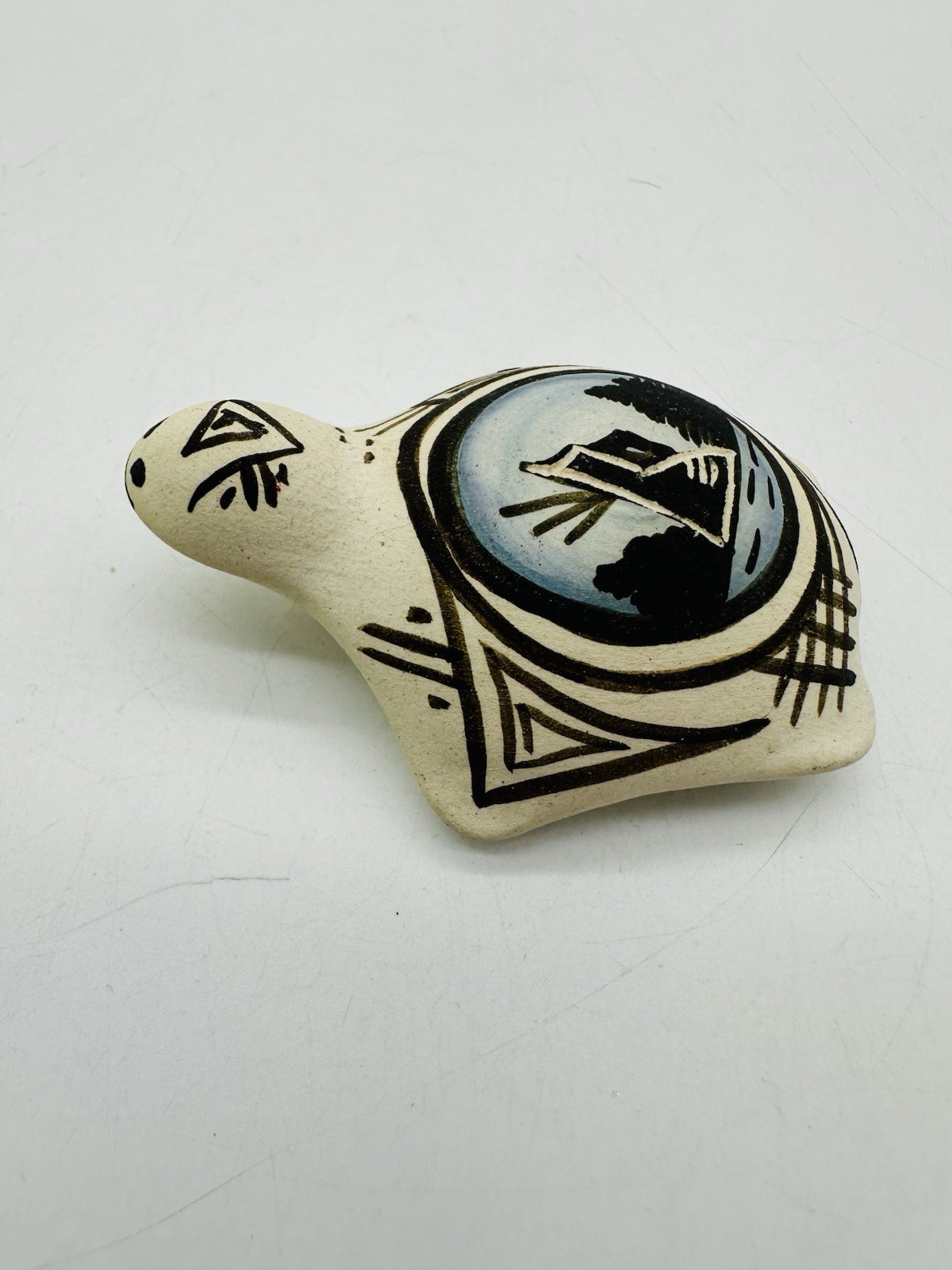 Acoma Pueblo  Hand Painted Turtle Pottery Small Figurine