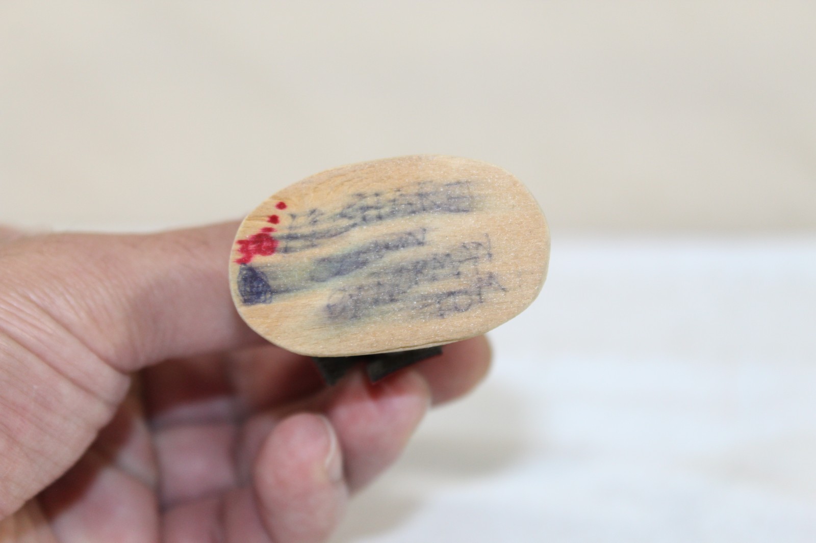 Vintage Hopi Pueblo 3.25" Kachina Doll Hopi Clown Koshare Signed Missing Arms