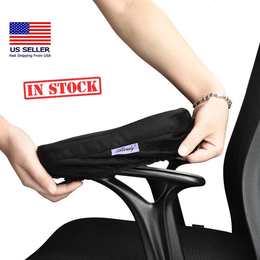 Aloudy Ergonomic Memory Foam Office Chair Armrest Pads, Comfy Gaming 2 per Pack
