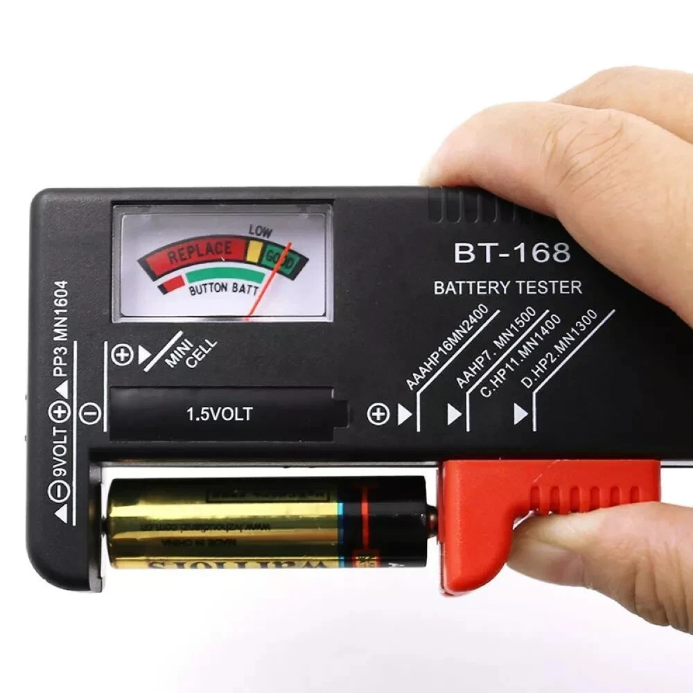 Battery Tester Checker Universal For AA AAA C D 9V 1.5V Button Cell Batteries