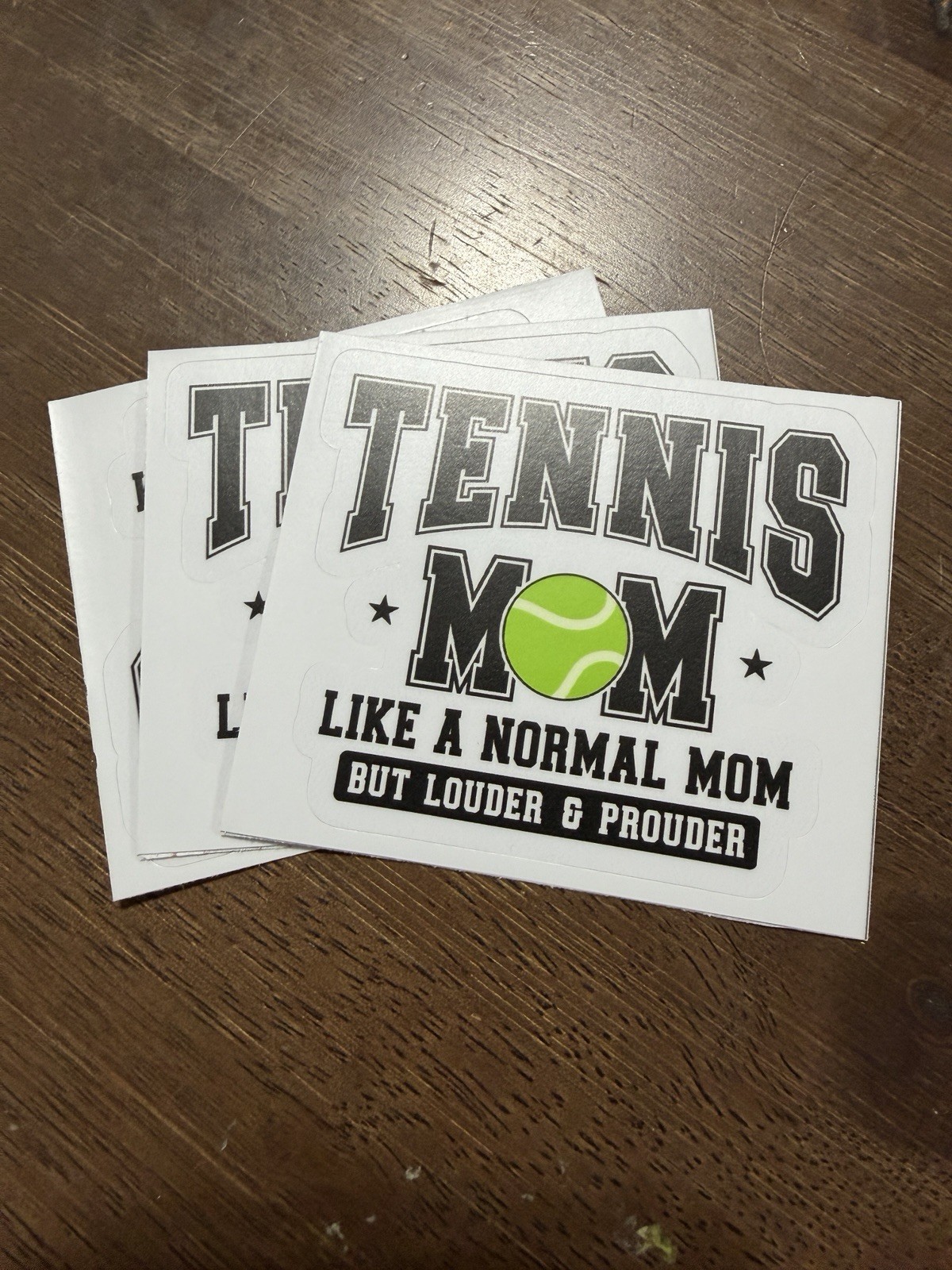 3 pk Tennis Mom with Tennis  Sports Oval Magnet Decal