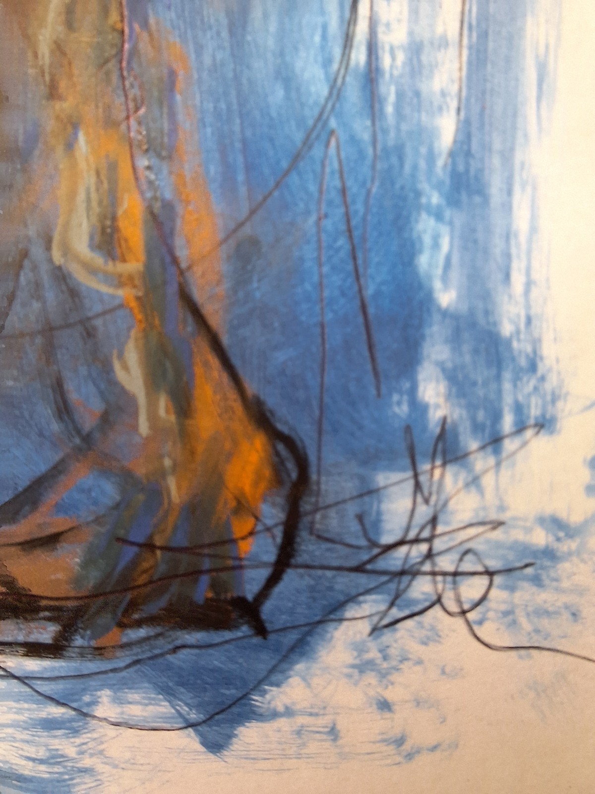 8.5x11 in Woman Remembering When Heavy 103 lb Paper Mixed Media Art