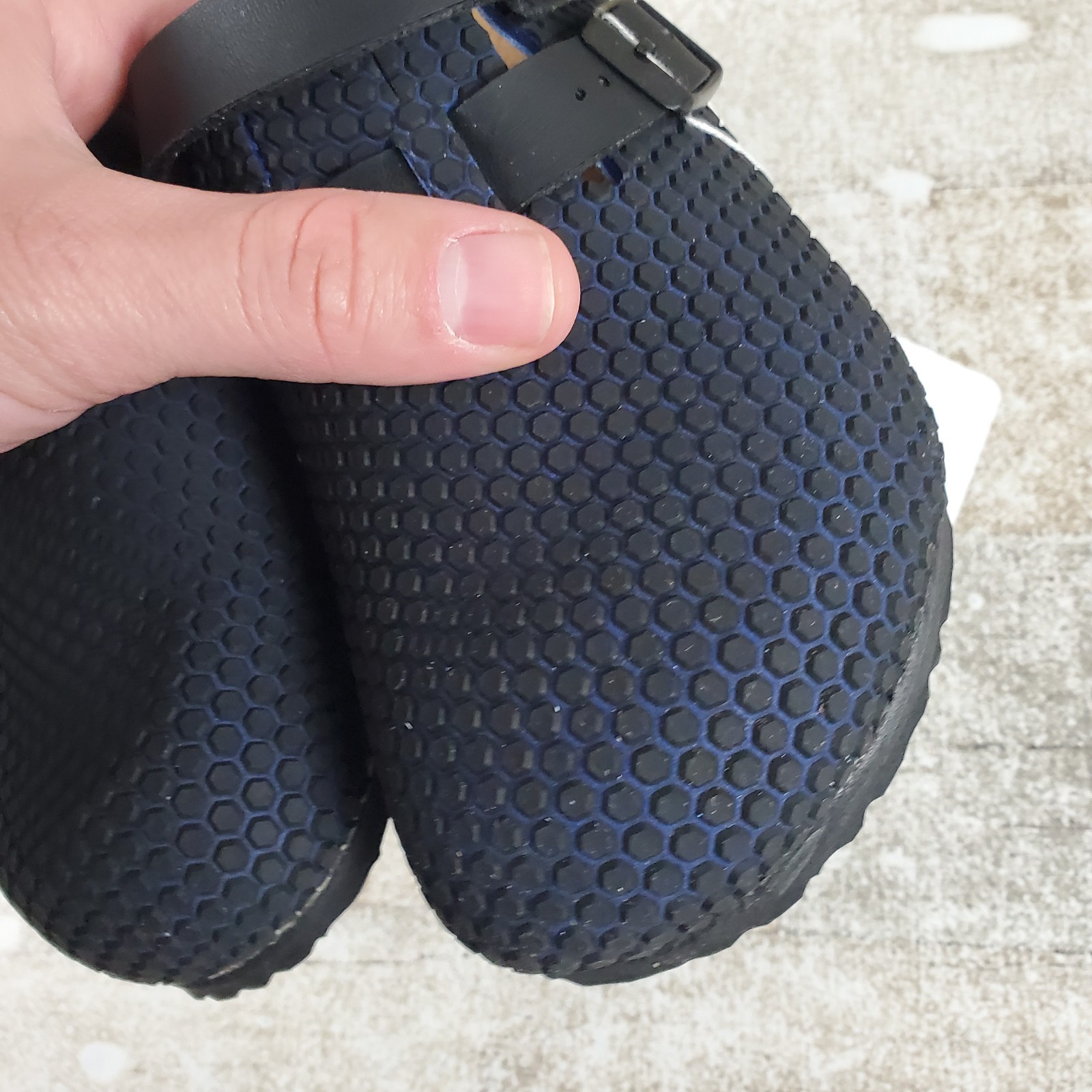 Birkenstock Kay Kids Slip On Clog Sandals Sz 1 EU 32 Blue Black Clogs