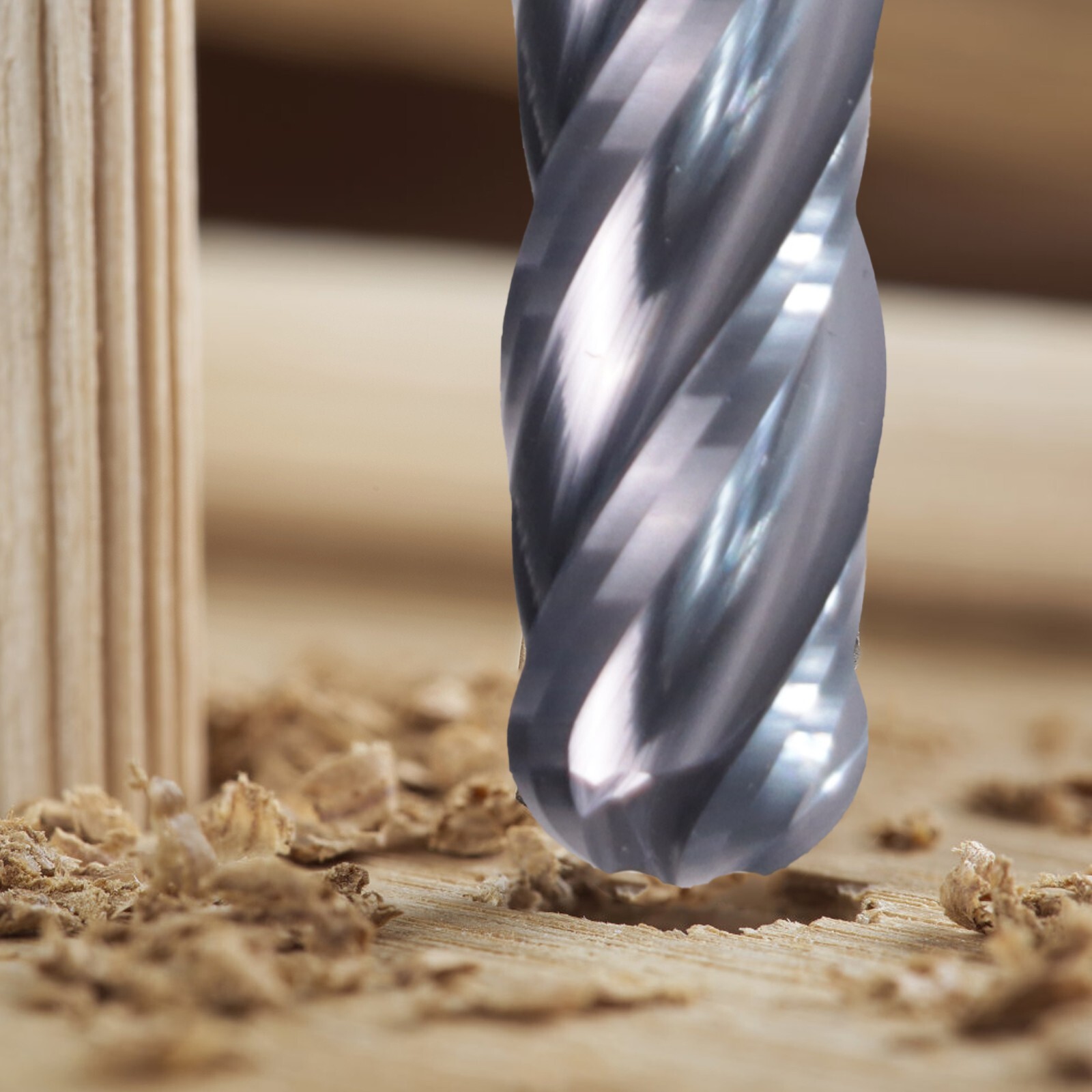 5 PCS 3/16" 4 Flute 2" Overall Length Ball Nose Carbide End Mill AlTiN Coated