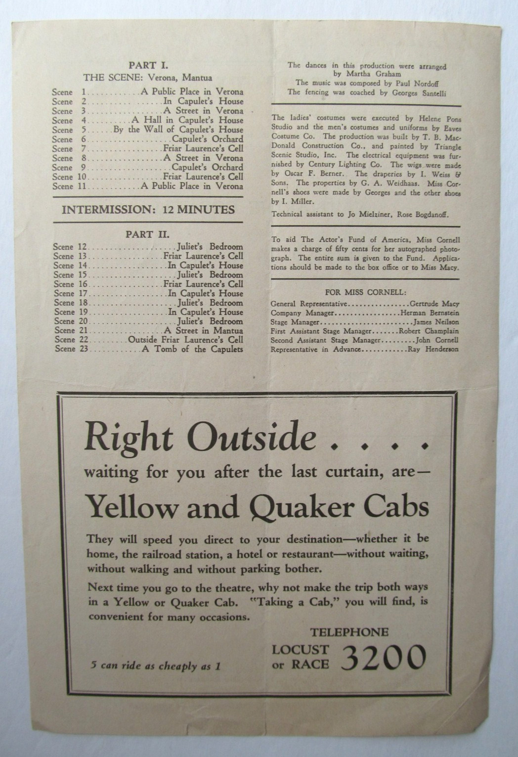 Program: Romeo and Juliet (Philadelphia 1935) Katharine Cornell
