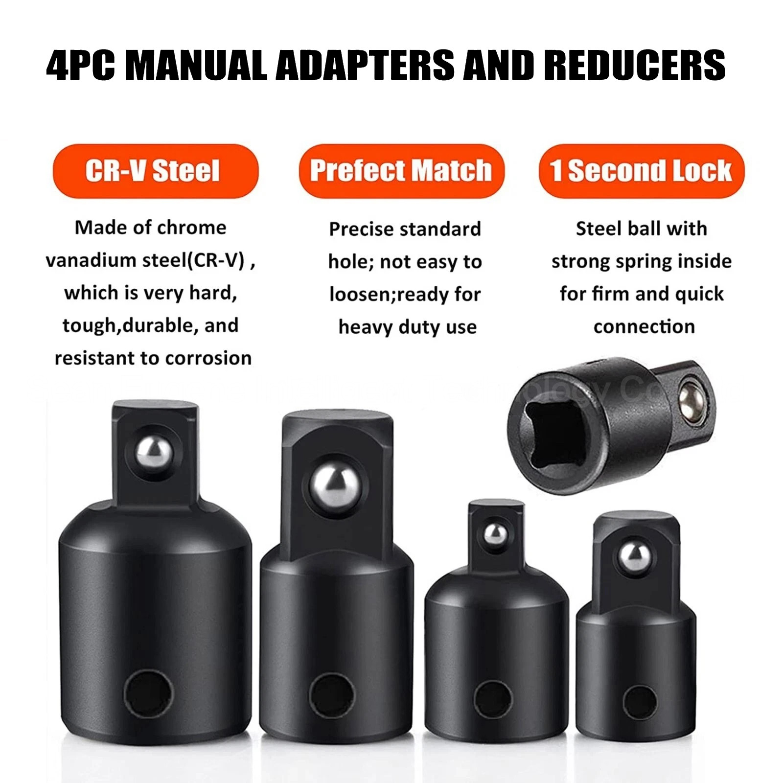 4-Pack 3/8" To 1/4" 1/2 Inch Drive Ratchet Socket Adapter Reducer Air Impact Set