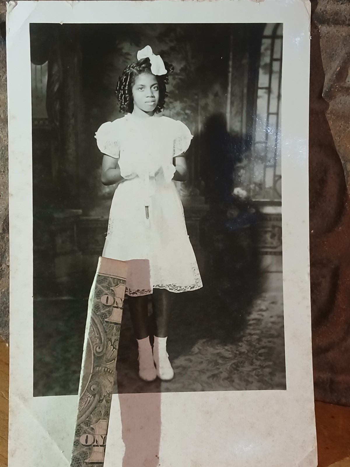African American School Photos* COLORED GIRL * COOL WHITE DRESS