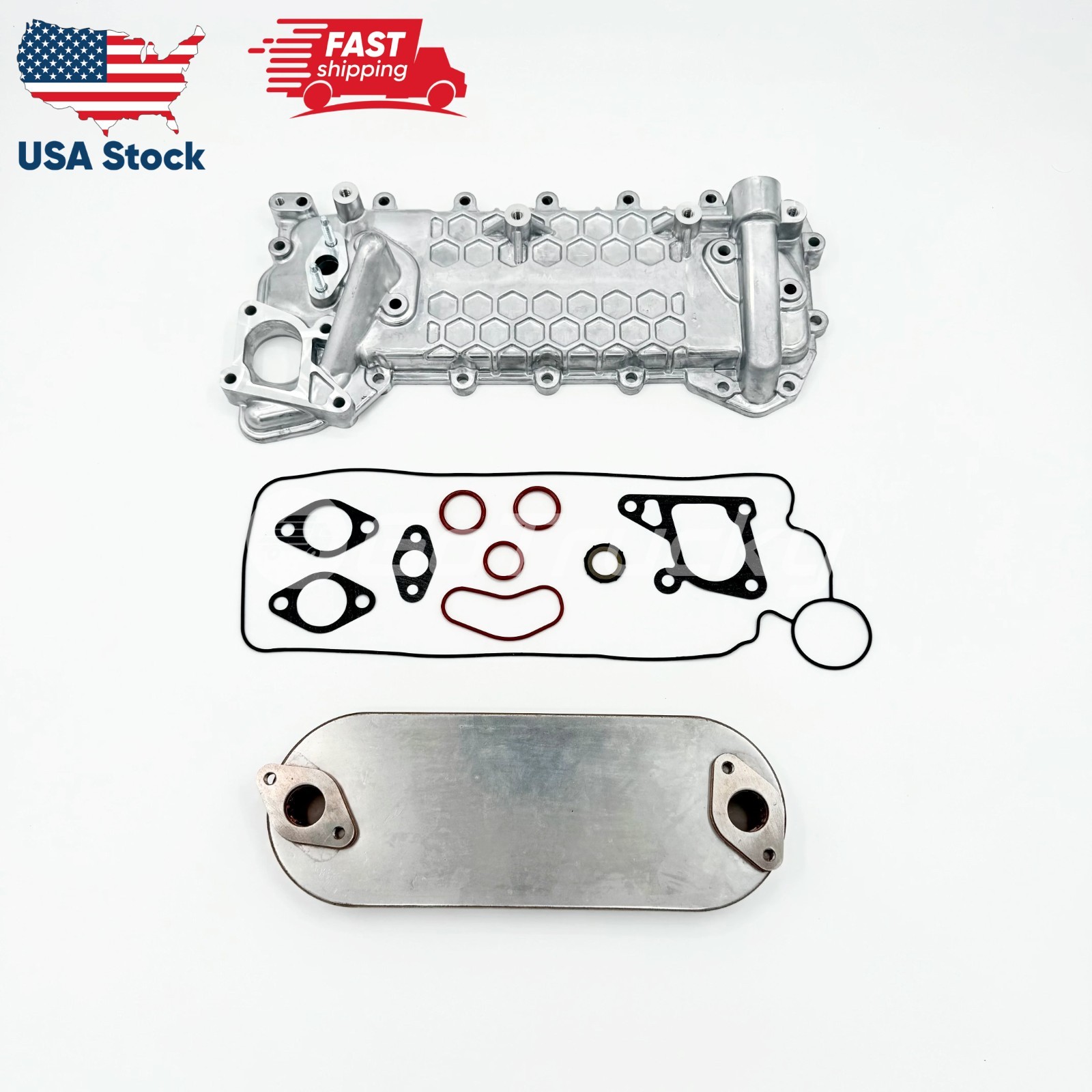 Oil Cooler Core + Cover + Gasket Set for ISUZU NRR NPR NQR NPR-HD 4HK1 5.2 02-10