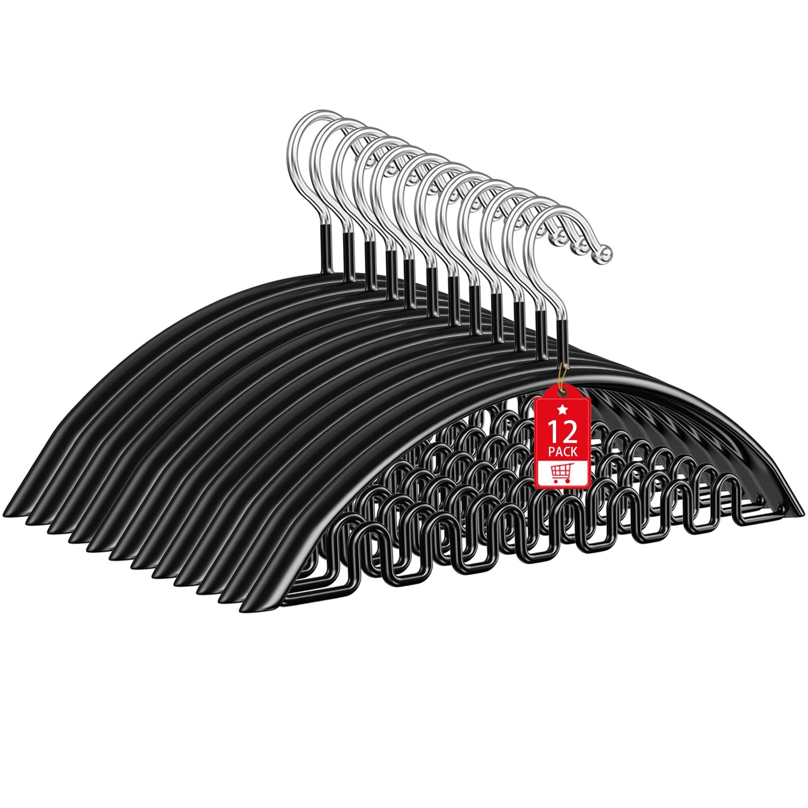 Sweater Hangers No Shoulder Bump, 12 Pack Clothes Hangers Non Slip Heavy Duty...
