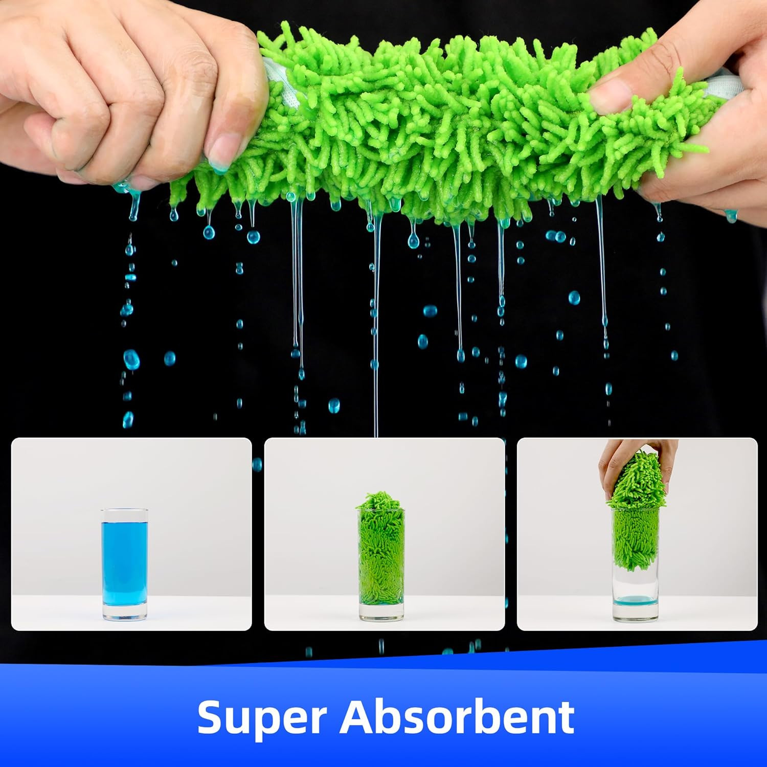 6 Pack Reusable Chenille Mop Pads 10–12 Inch Wet Dry Washable Refills