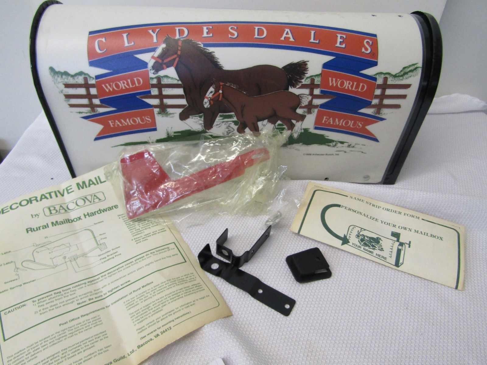 very rare 1988 ANHEUSER BUSCH CLYDESDALES mailbox new no box free shipping
