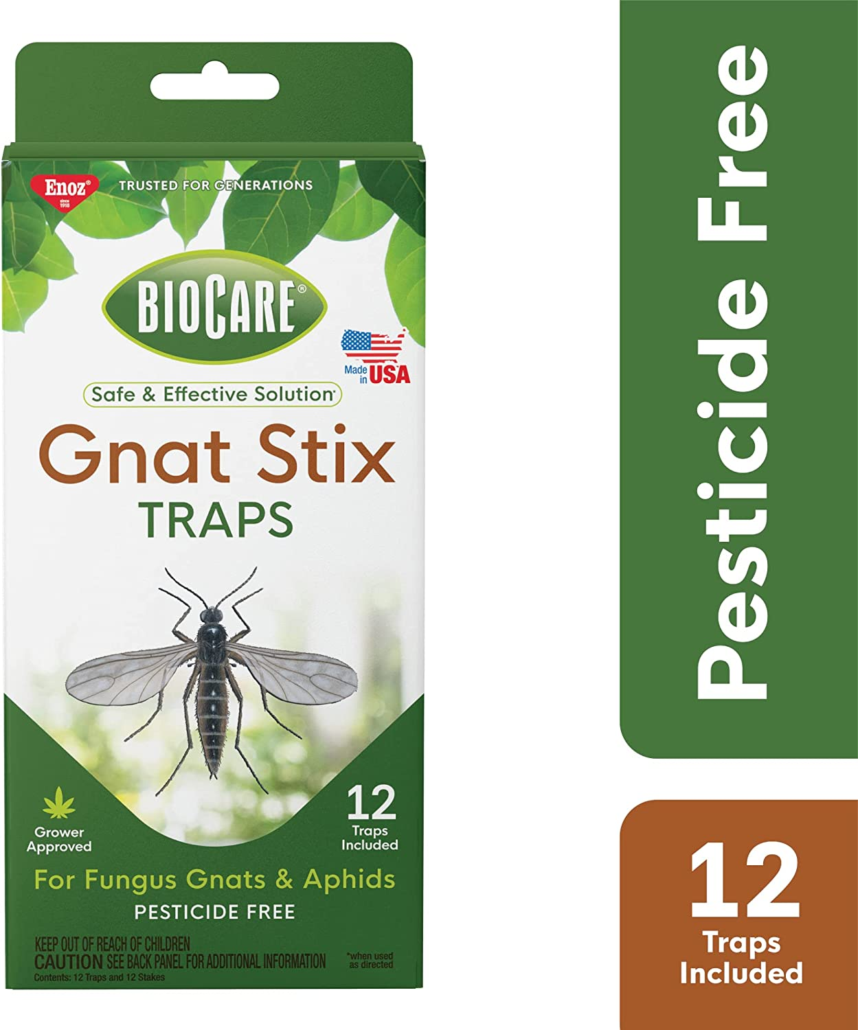 Biocare Gnat Stix for Fungus Gnats and Aphids, Pest Control for Plants and Green