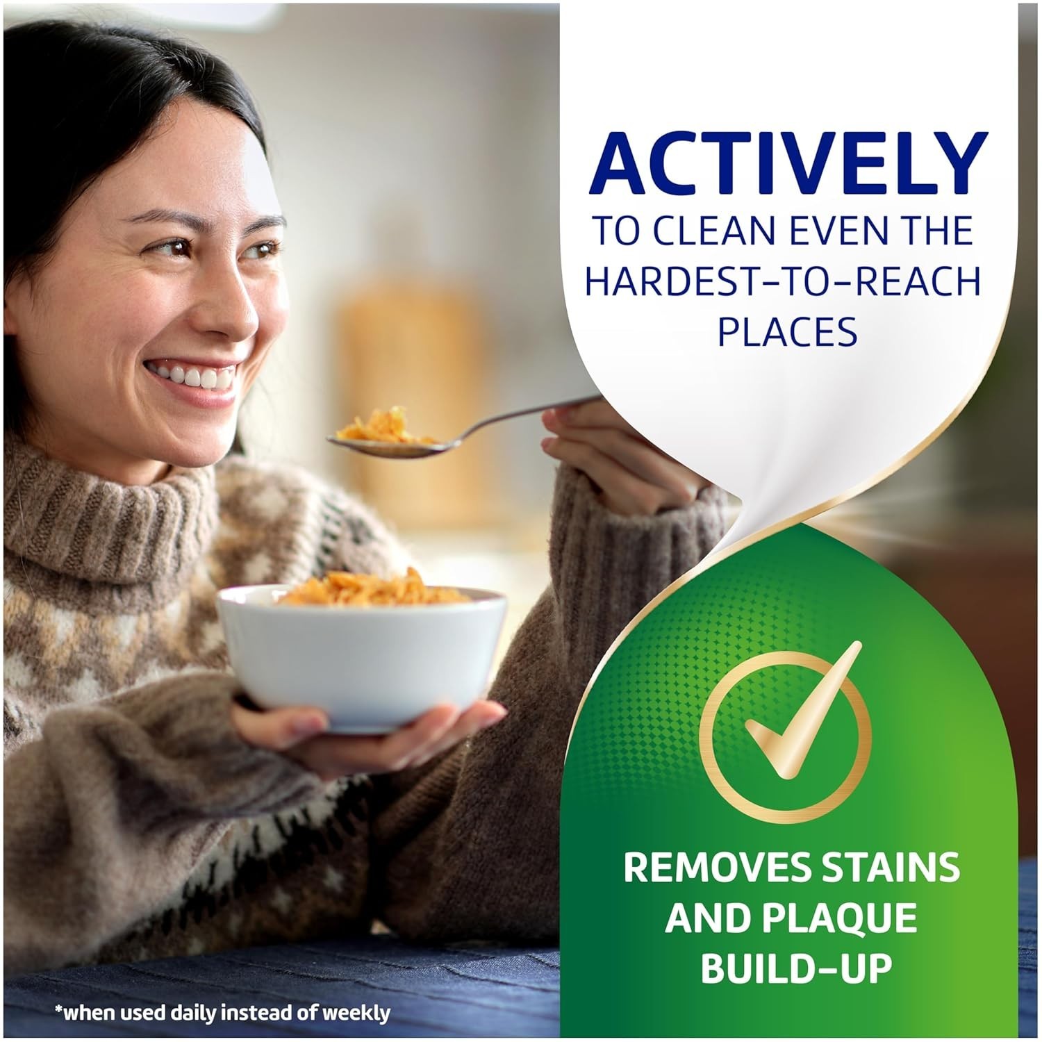 Polident Overnight Whitening Antibacterial Dental Appliance Cleanser Tablets, 60