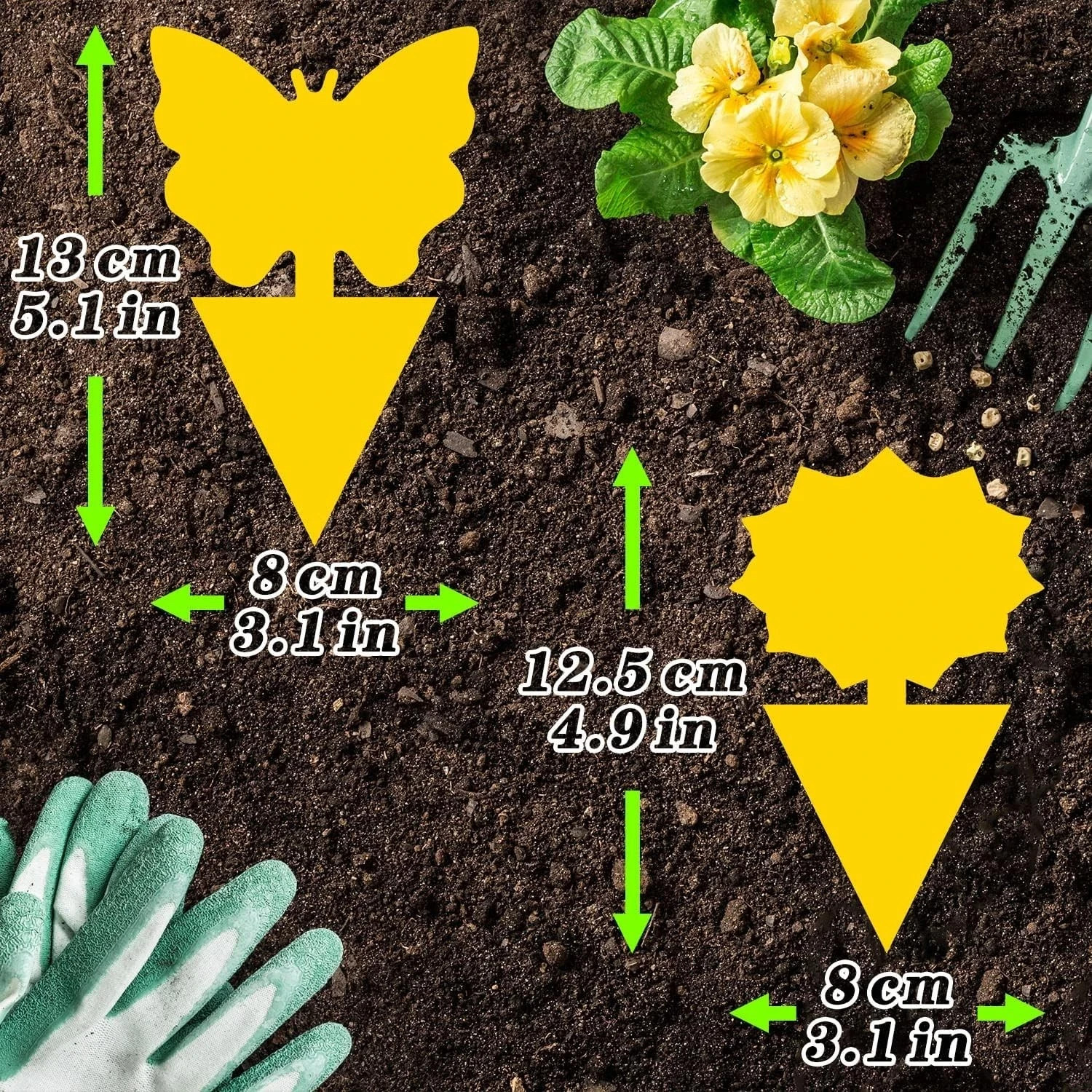 48PCS Sticky Fruit Fly Traps, Fungus Gnat Killer Trap use Indoor Outdoor