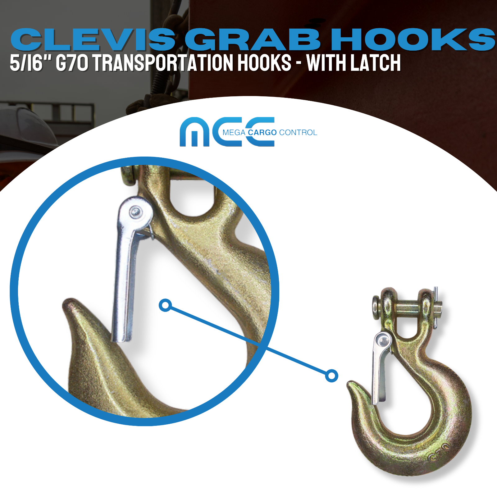 G70 5/16" 3/8" 1/2" Tow Chain Clevis Slip Hook for Flatbed Truck Transport Chain