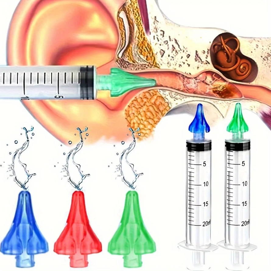 1pc Ear Wax Removal Syringe Kit with Replacement Tip Nozzle Ear Cleaning Tool