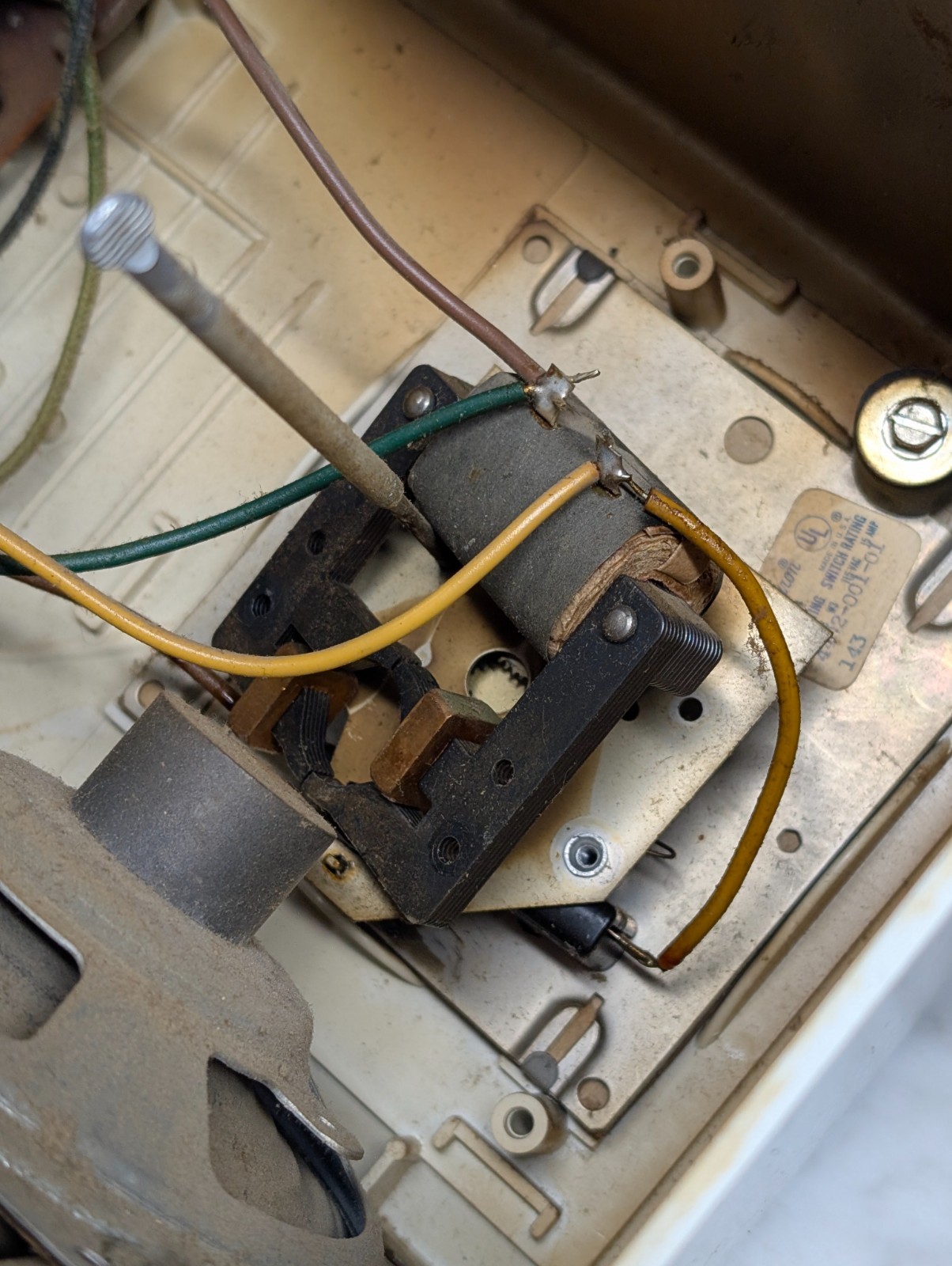 General Electric Model C-402A Tube Radio Clock AM GE Vintage MCM White