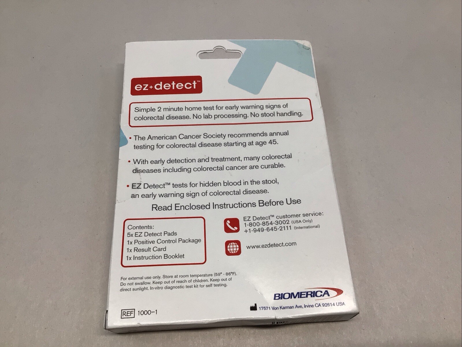 EZ Detect Colon Disease Self Test Kit For Colorectal Disease 5 Test Pads