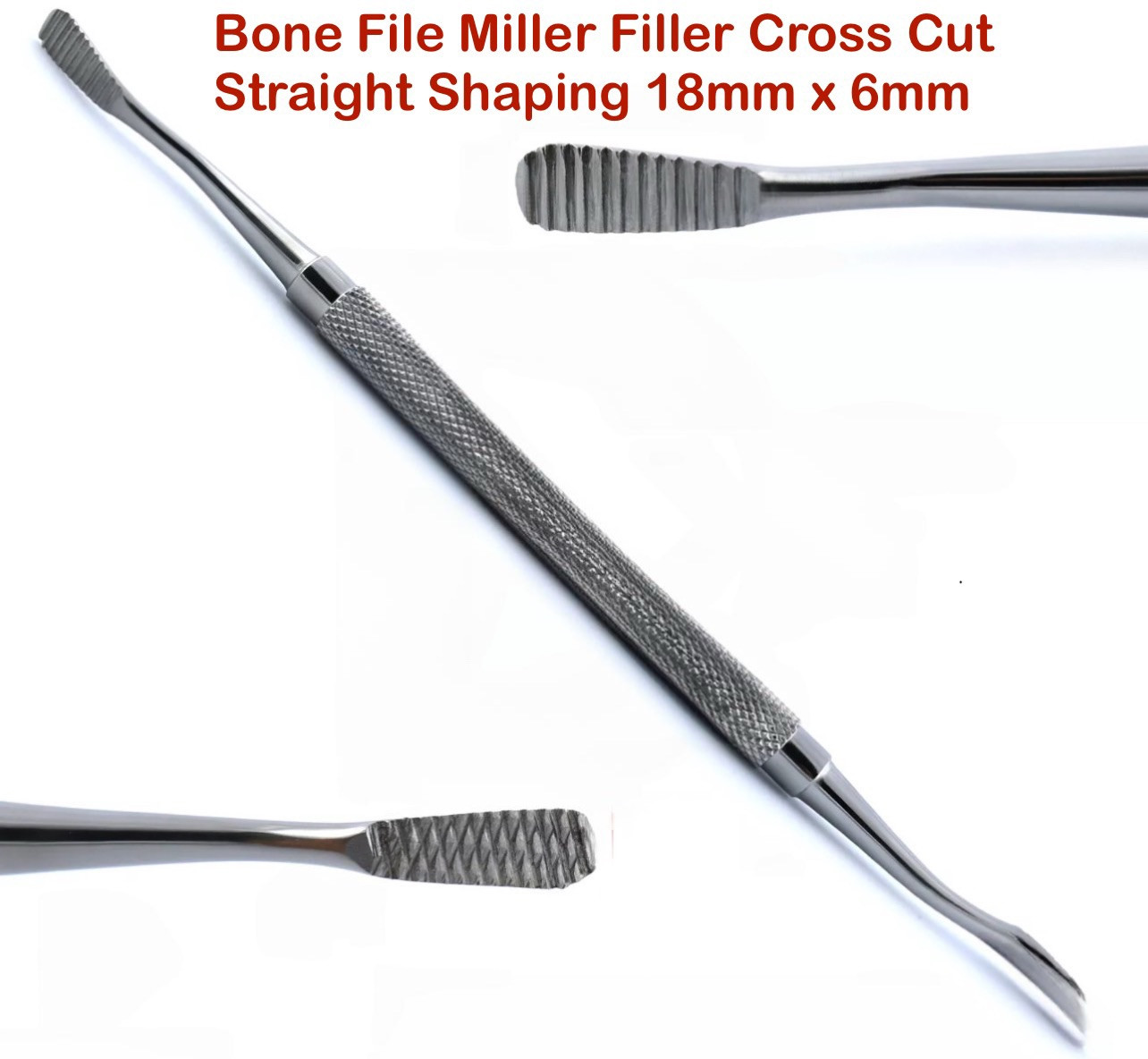 Dental Bone File Miller Filler Cross-Cut-Straight Shaping Surgical Instrument CE