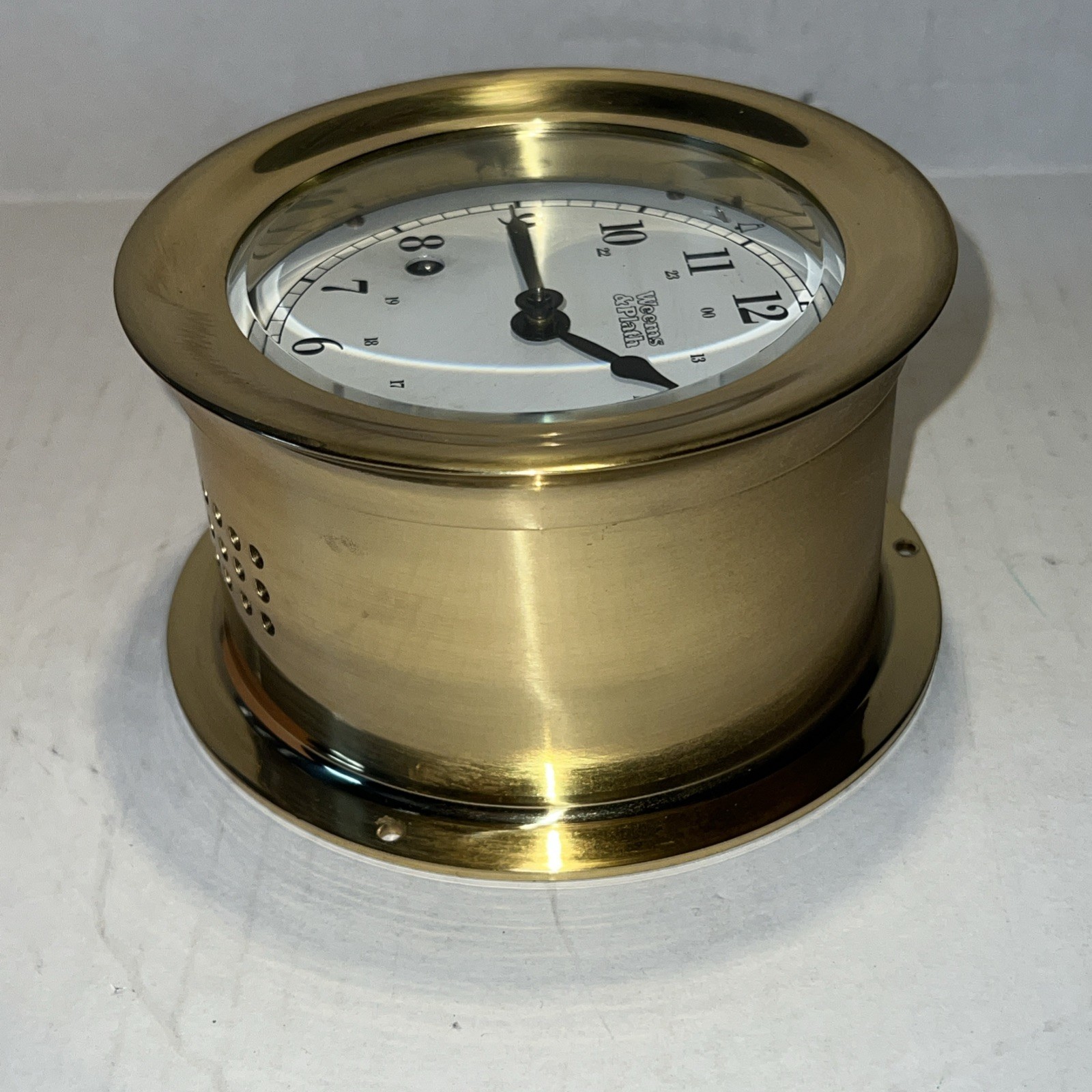 Weems & Plath Atlantis 8-Day Ships Bell Clock 200200 Brass 2002 + Box/Papers/Key