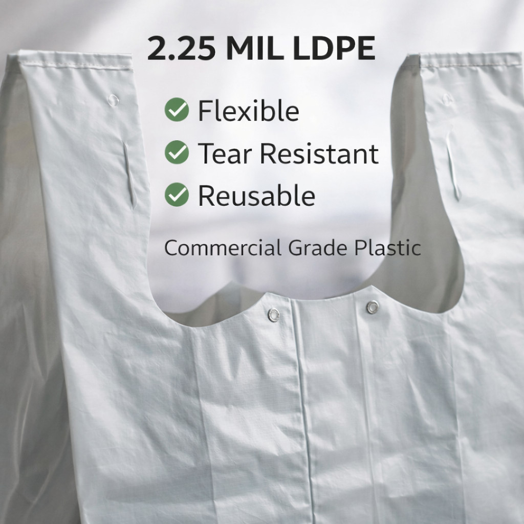 Gray Plastic Grocery T-Shirt Bags 12x7x20 2.25 Mil Reusable Extra Heavy Duty