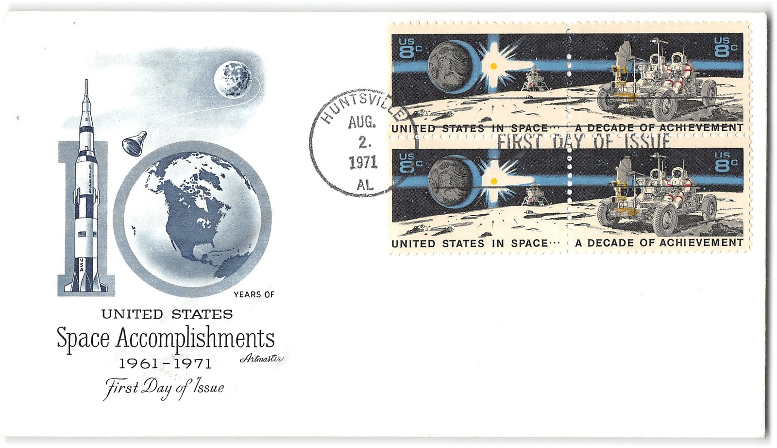 US #1434-1435 FDC, 1971, Artmaster, Huntsville
