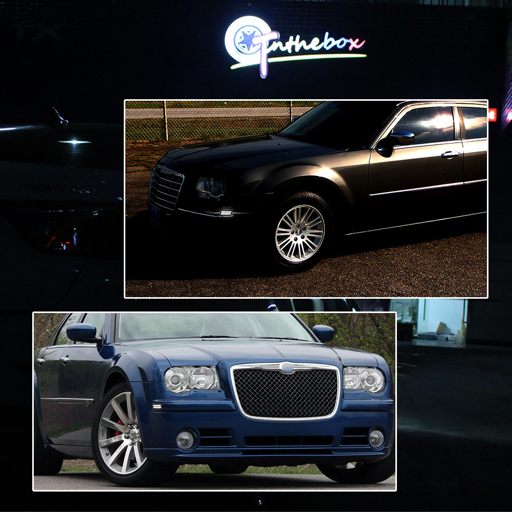 2X SMOKE LENS WHITE LED FRONT SIDE MARKER LIGHTS for 2005-2010 CHRYSLER 300 300C