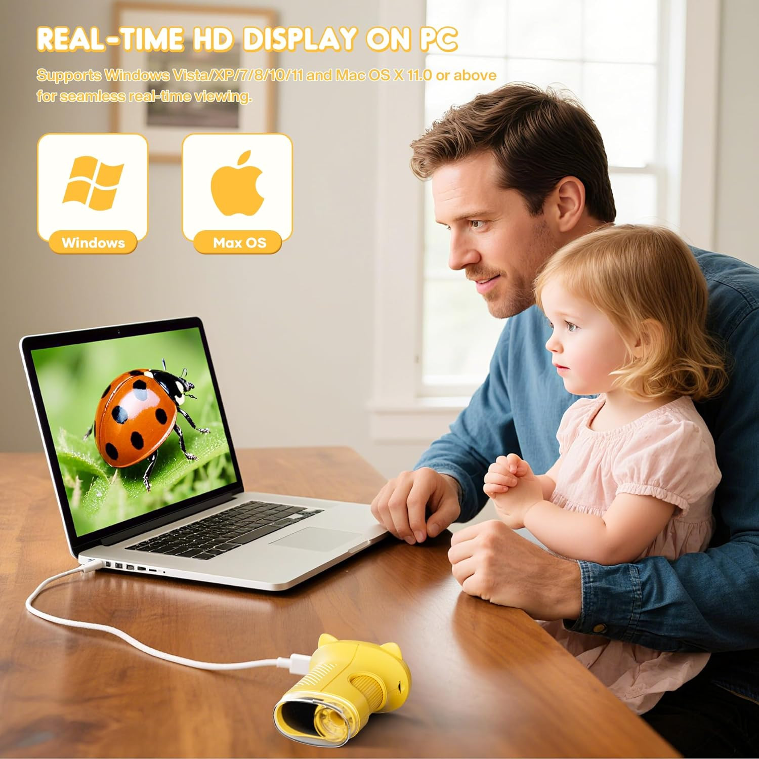 1000X Handheld Digital Microscope for Kids : Wonderquest Microscope with 2.0" IP