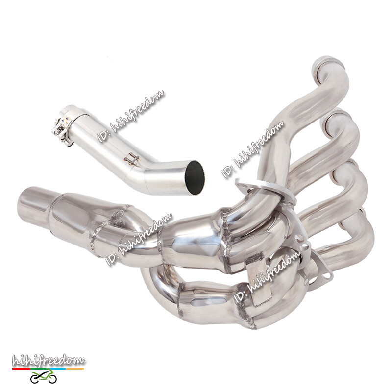 Full Set Exhaust Front Mid Pipe Carbon Muffler For Suzuki GSXR 600 750 2006-2007