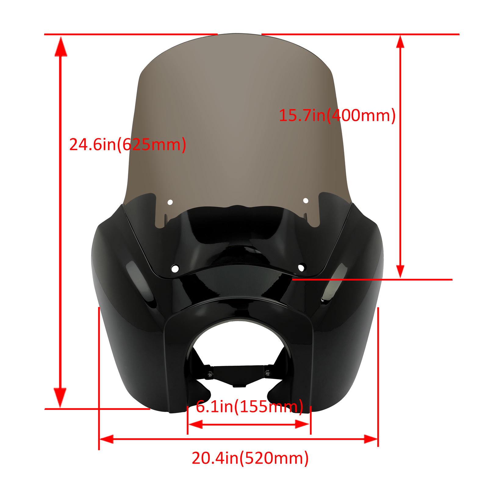 Front Fairing 15'' Smoke Windshield For Harley Dyna Wide Glide Fat Bob T-Sport