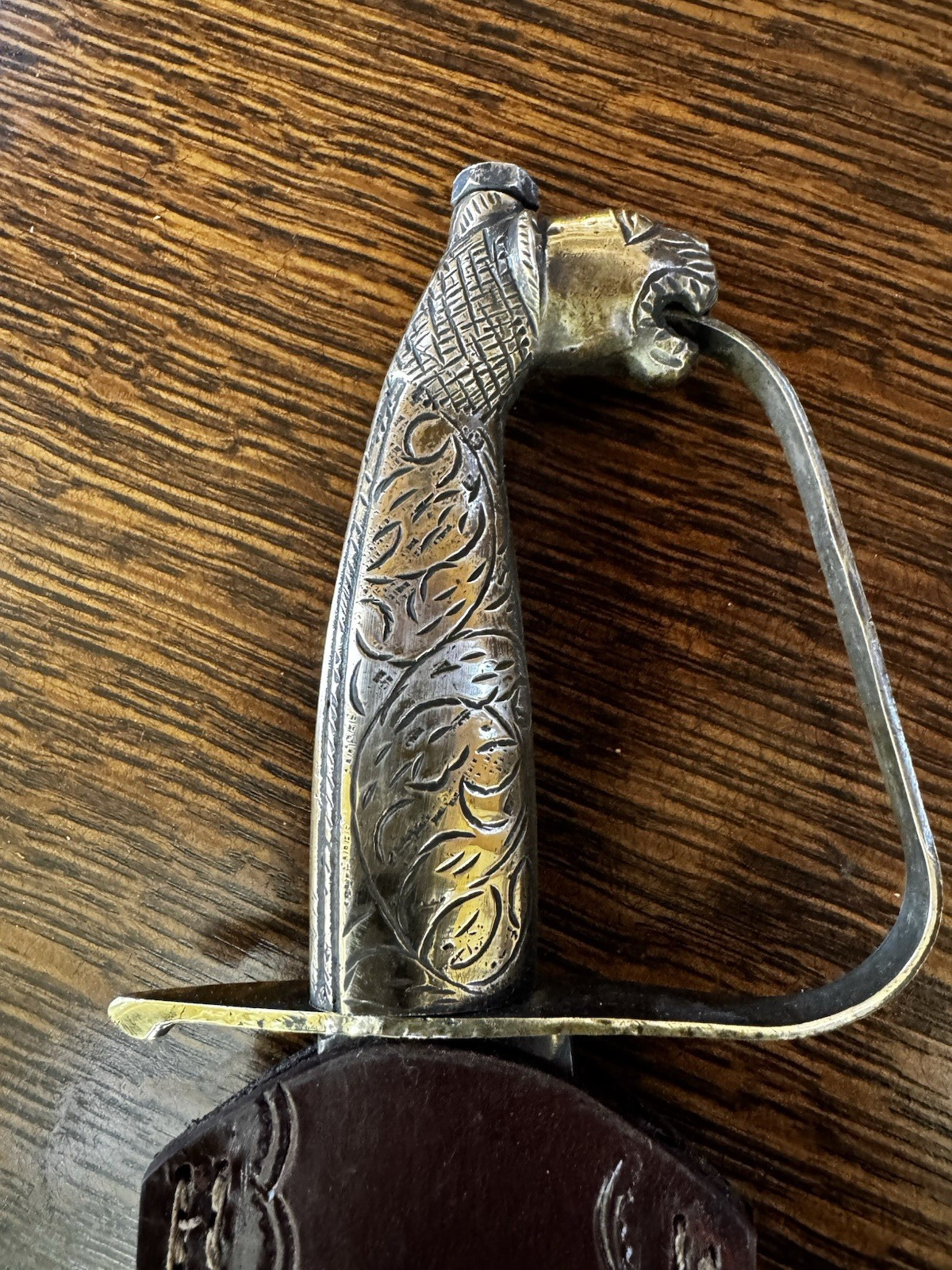 19thC 1800s Antique Animal Head DIRK NAVAL FIGHTING KNIFE DAGGER