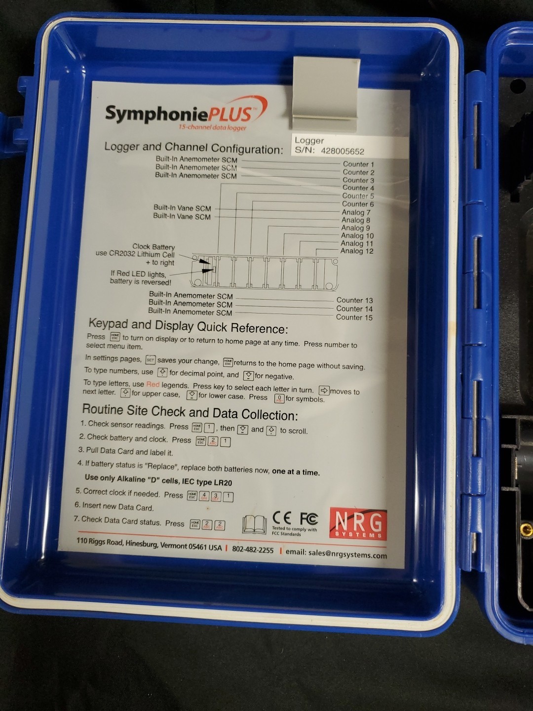 NRG Systems SYMPHONIE PLUS LOGGER 15 Channel EXCELLENT - TESTED Working 100%