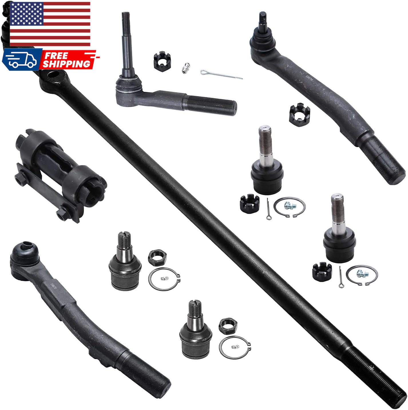 4WD Front 9Pc Suspension Kit for 05-16 Ford F-250 F-350 Super Duty 4 Ball Joints