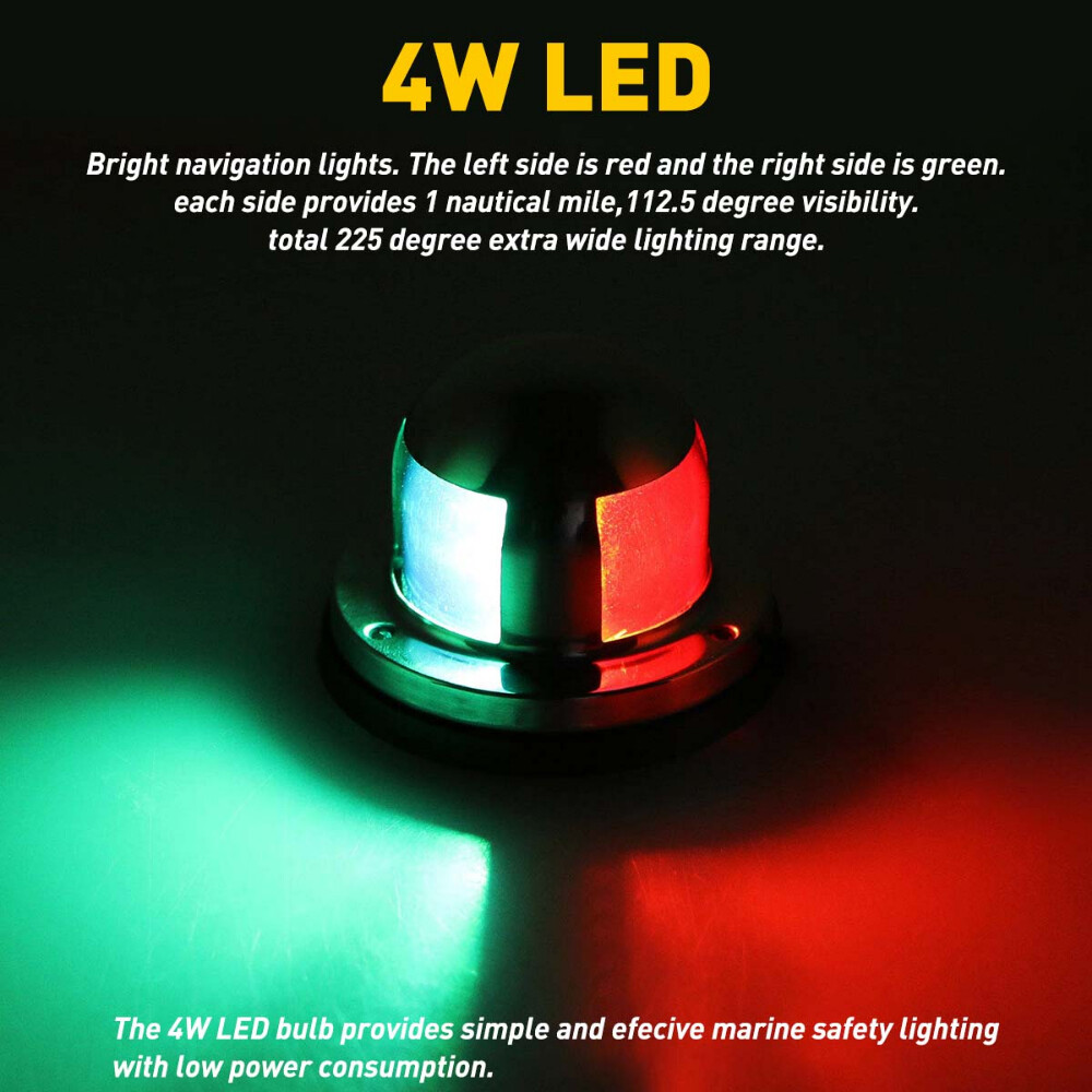 Boat Navigation Lights Red and Green LED Marine Navigation Light Boat Bow Light