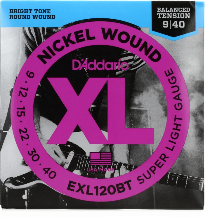 D'Addario EXL120BT Nickel Wound Electric Strings -.009-.040 Balanced Tension