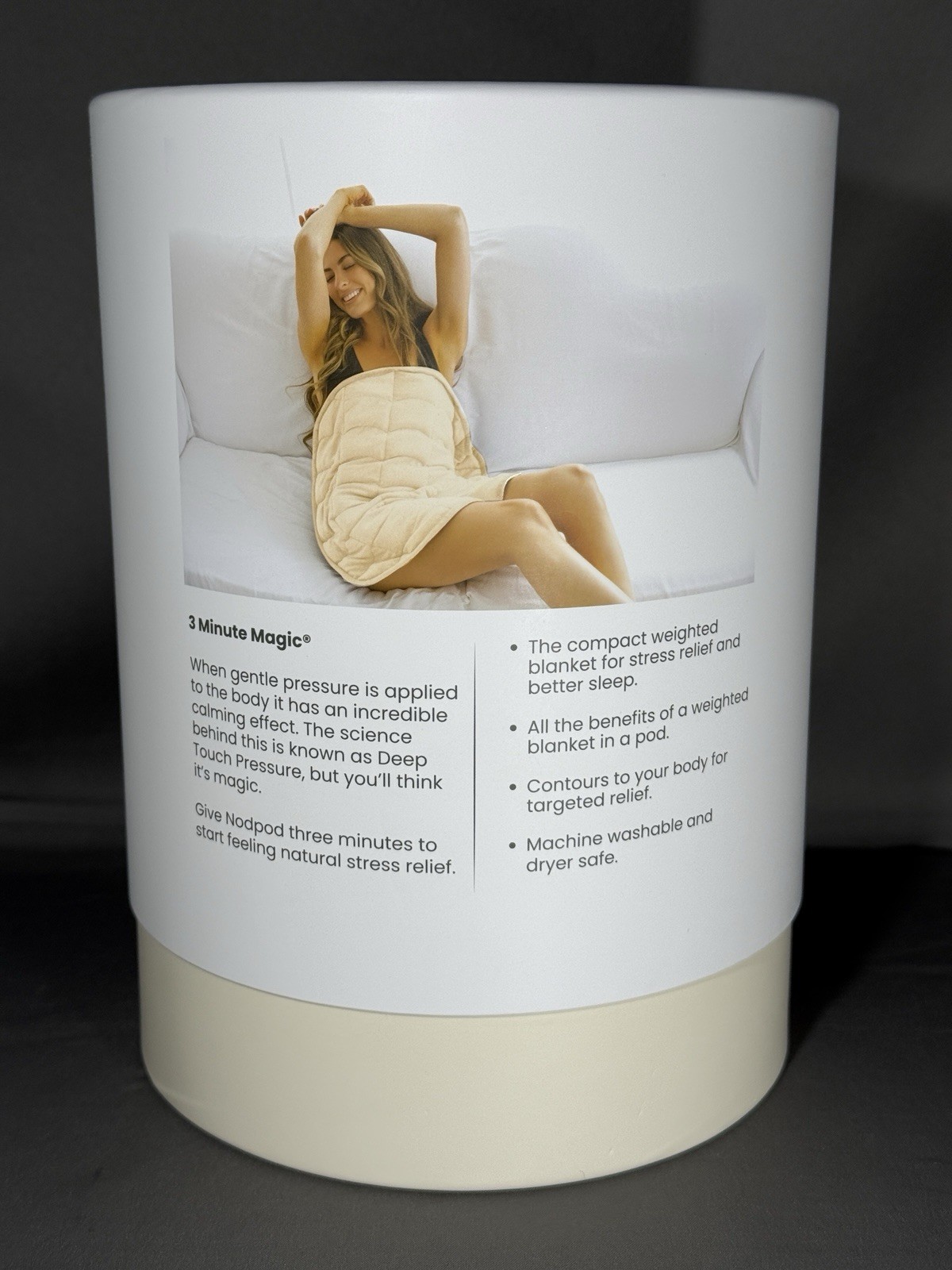 Nodpod Body 6.5lb Compact Weighted Blanket Perfect for Relaxation Lounging Bone