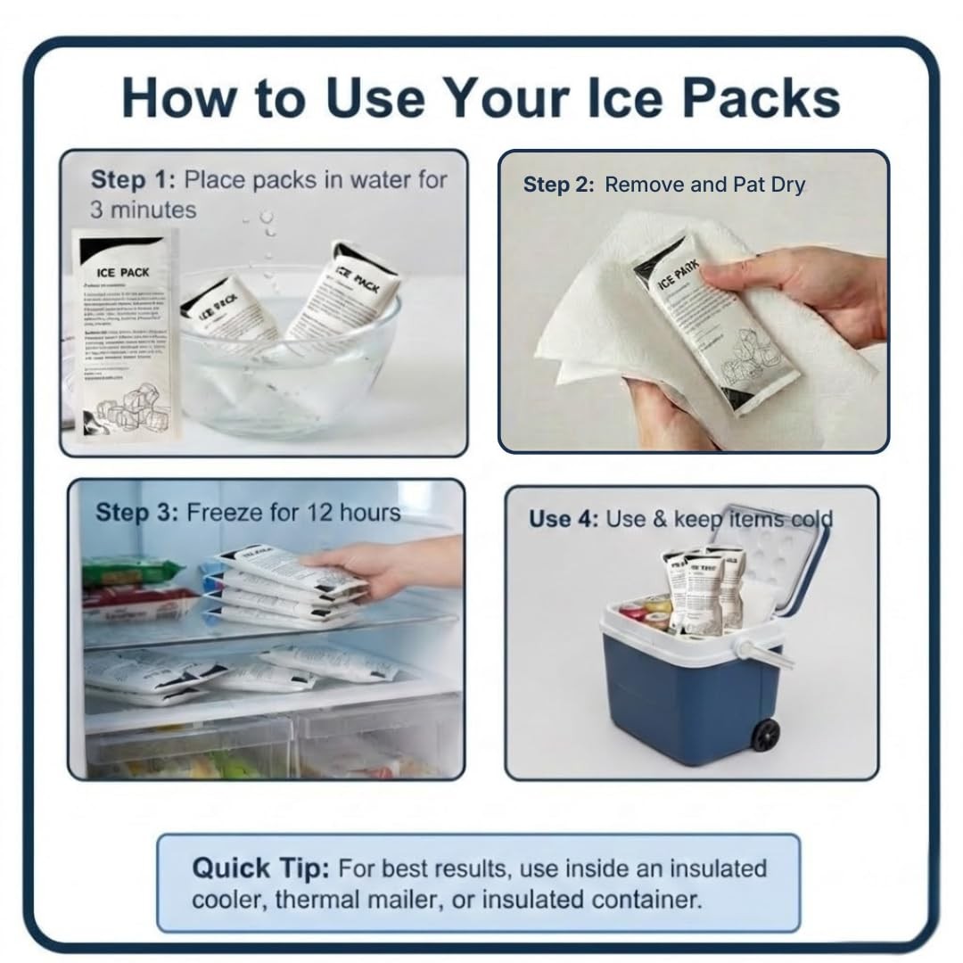 24+ Hour Dry Ice Packs for Shipping 50 Pack – Hielo Seco – Long Lasting Ice P...