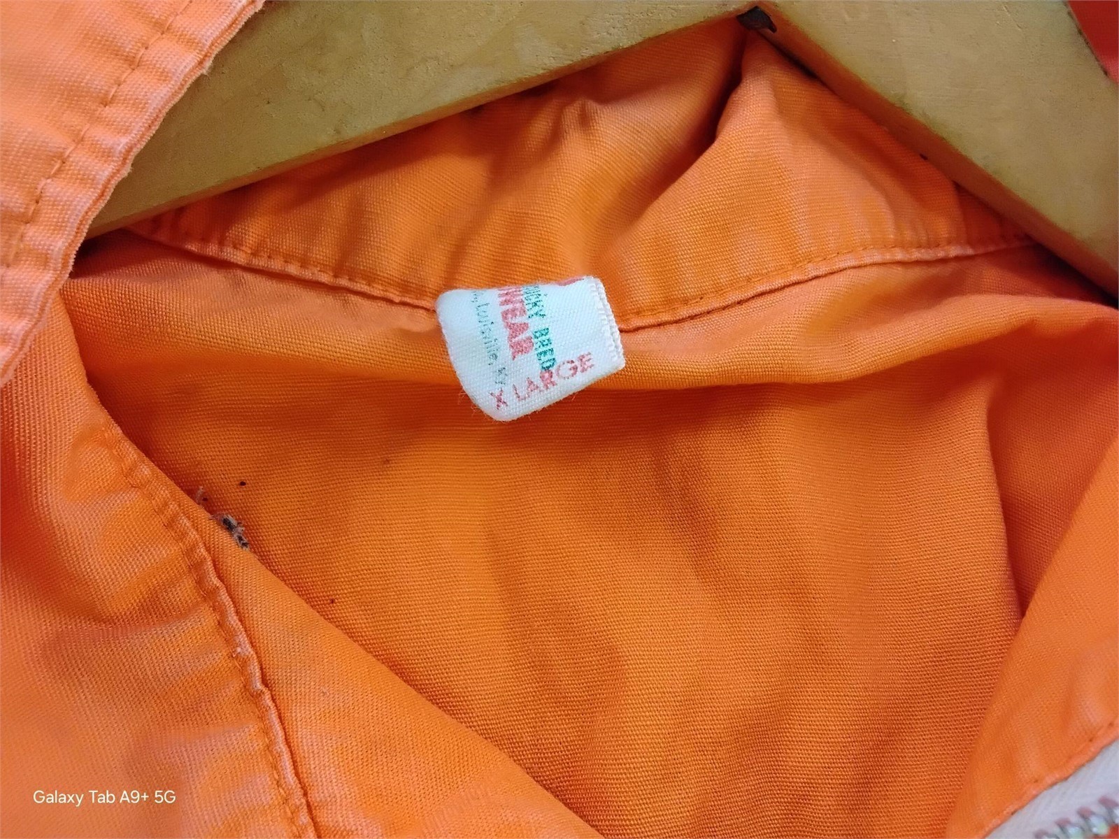 Allis Chalmer Orange Long Sleeve Heavy Shirt XL vintage tractor Jacket x large