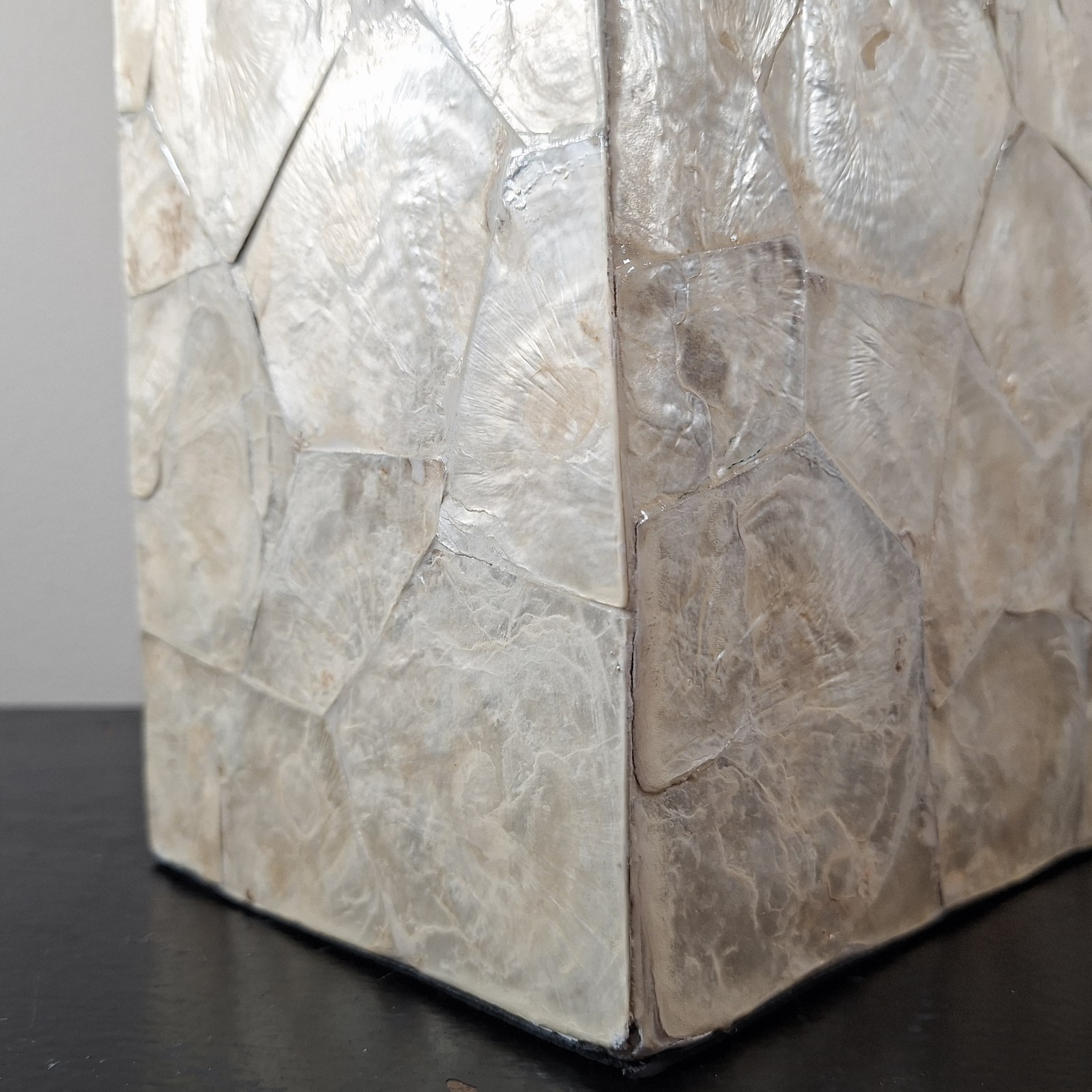 LARGE Natural Capiz Shell Asian Lidded Vase (Mother of Pearl) -20" FREE SHIPPING