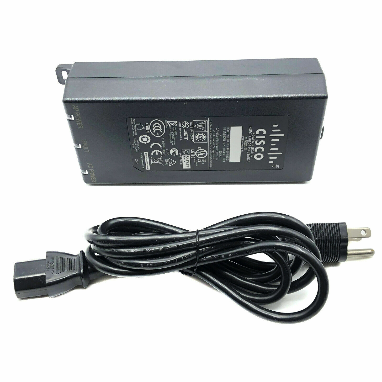 Original Cisco Meraki MA-INJ-4-US Power Injector 802.3at PoE 56V W/P.Cord OEM